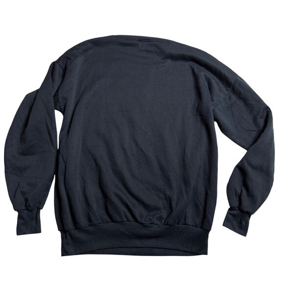 Vintage Ugly Christmas Sweatshirt Women's Large Black Glitter White Puffy Paint - Picture 2 of 5